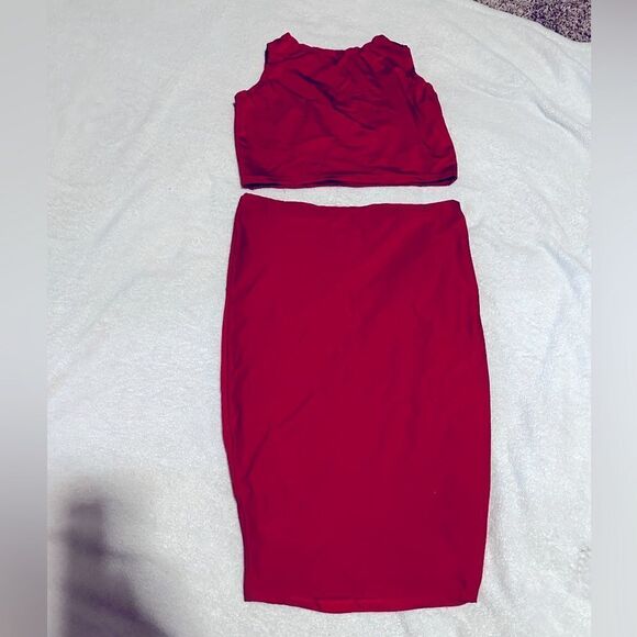 Red Two Piece Set - Picture 3 of 4